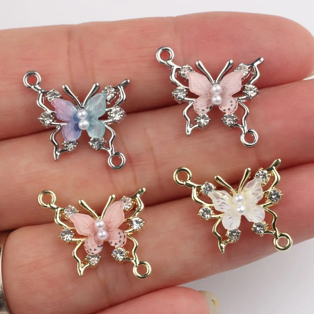 6 قطعة/الوحدة 19 مللي متر سبائك الزنك الراتنج حجر الراين مطعمة القوس موصل قلادة جالبة للحظ عقد دي اي واي سوار أقراط اكسسوارات