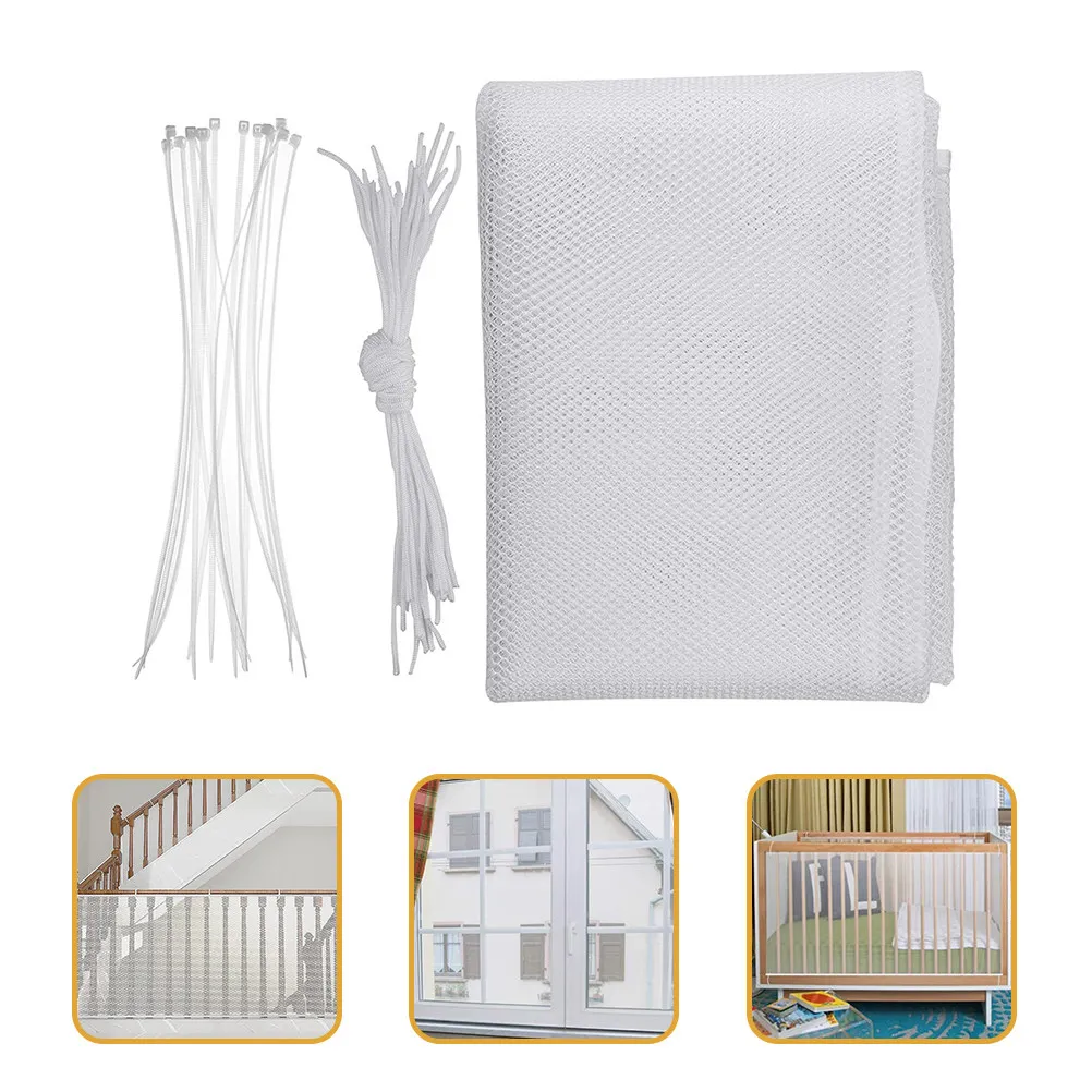 

1Set Balcony Net for Kids 2x0.9m Tear Resistant Stair Barrier Mesh Guard Baby Railing Net Deck Pet Safety Screen