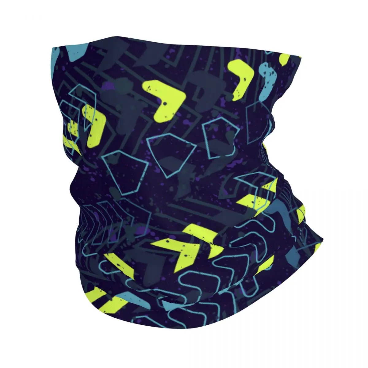 Creative Dots Geometric Bandana Neck Cover Motorcycle Club Graffiti Art Pattern Wrap Scarf Cycling Face Mask Hiking Breathable