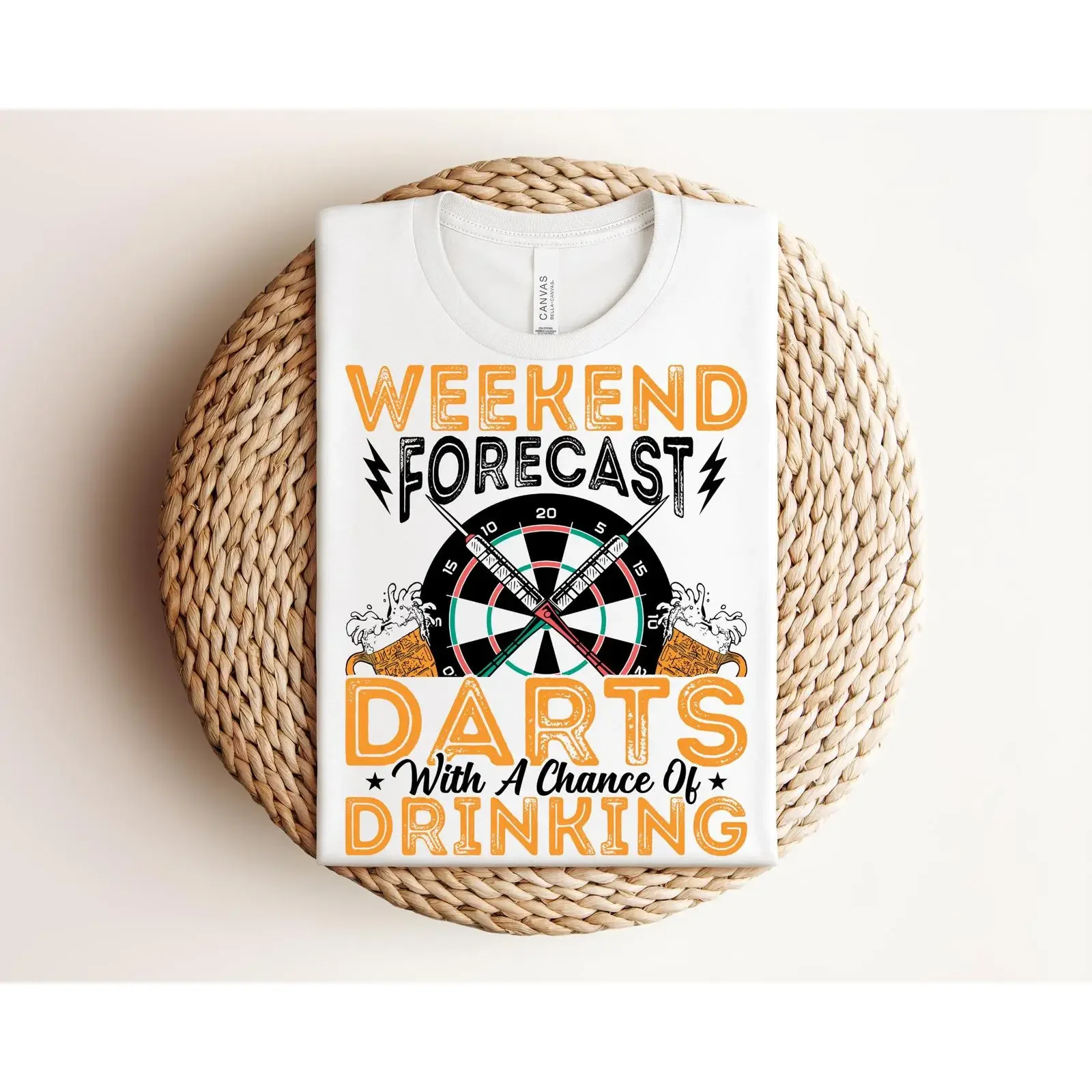 Funny Darts Drinking T Shirt Weekend Forecast vintage Washed streetwear homme Soft Breathable fashion Comfortable Slightly