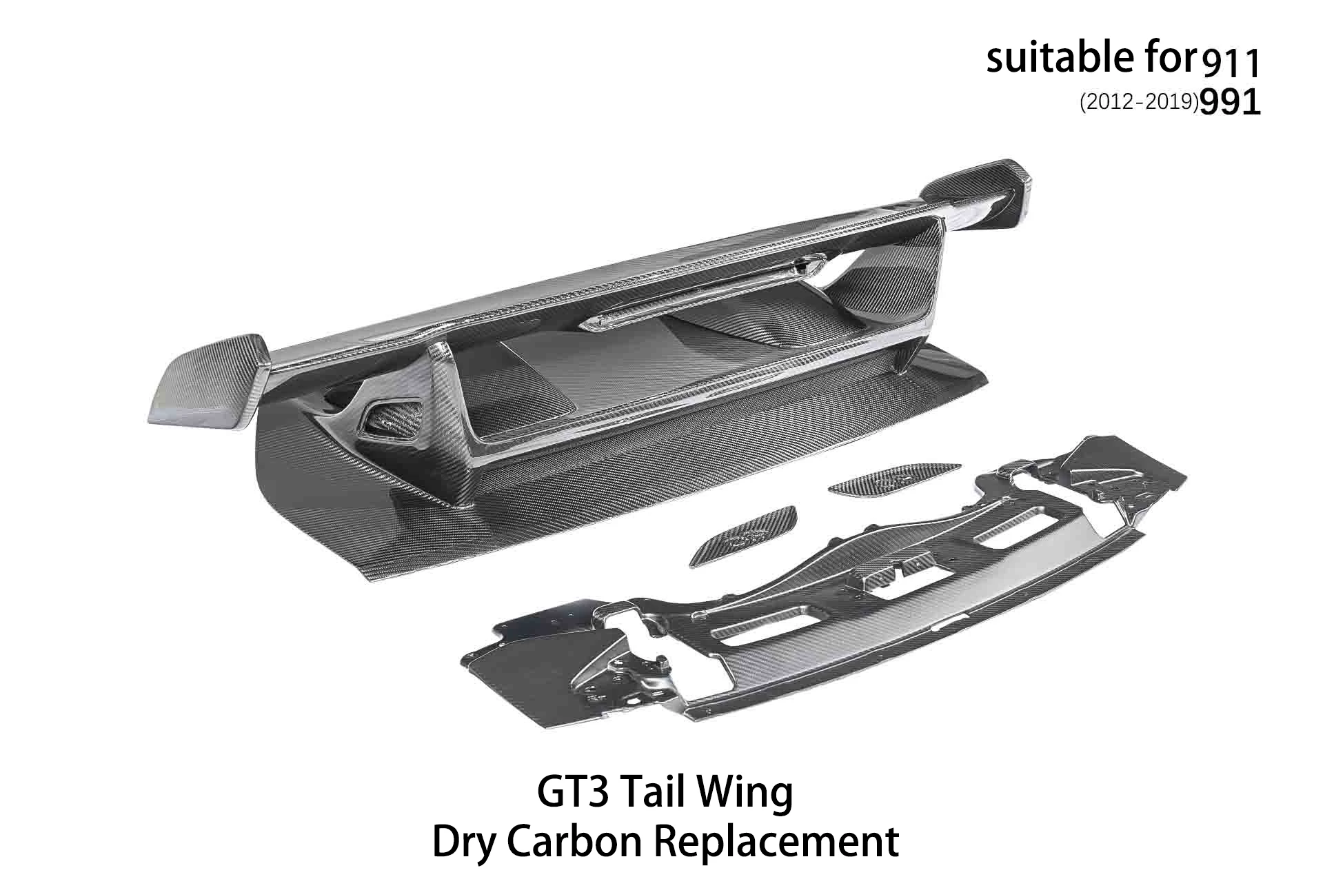 Factory OEM Carbon Fiber Car Part Mold 3k Carbon Fiber Spoiler for Porsche 911 991 2012-2019 GT3 6