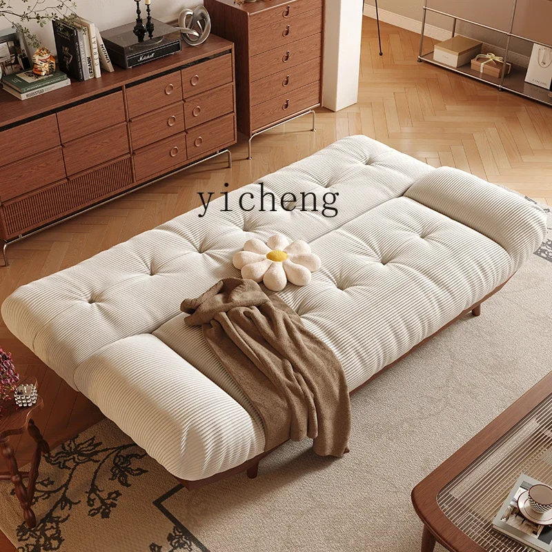 

V7 solid wood sofa bed small apartment household folding antique double living room cloud sofa bed