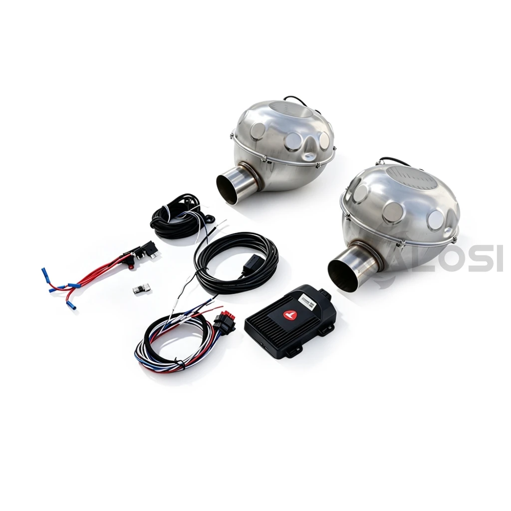 High performance universal electronic exhaust sound enhancer Pro with two speakers and echo function, adjustable volume through
