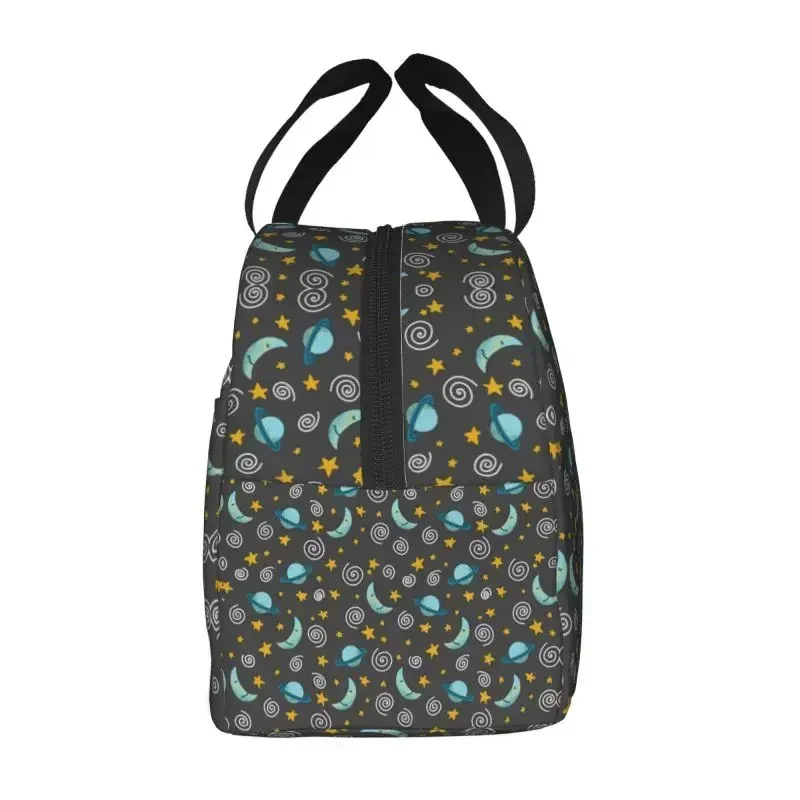 Moon And s Space Aliens Pattern Insulated Lun Bags for Outdoor Picnic Waterproof Cooler Thermal Bento Box Women Children