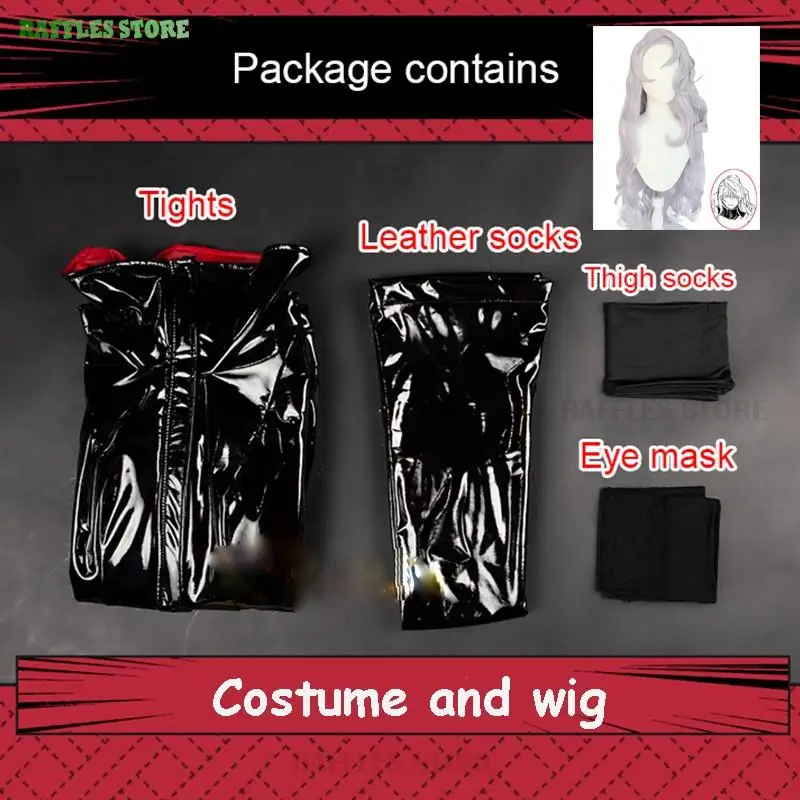 Fancy Gojo Satoru Cosplay Costume Wig Genderswap Black Suit Halloween Anime Comic Event Party Clothes for Women