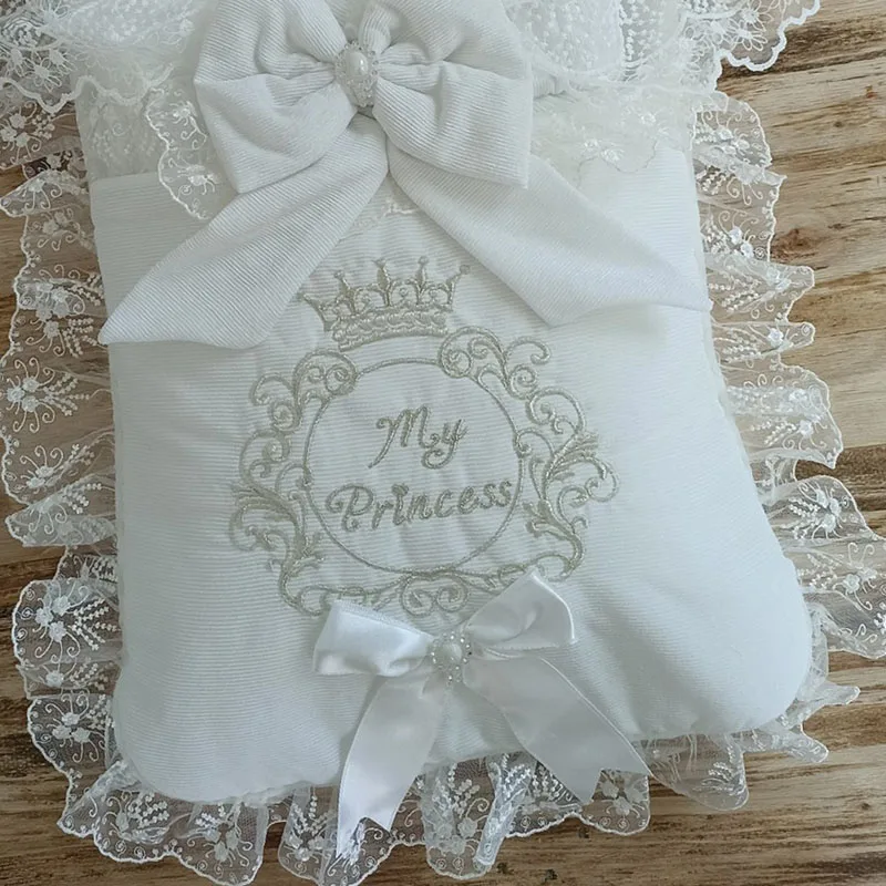 Cream My Princess Crowned Male Baby Swaddle Bottom Opening