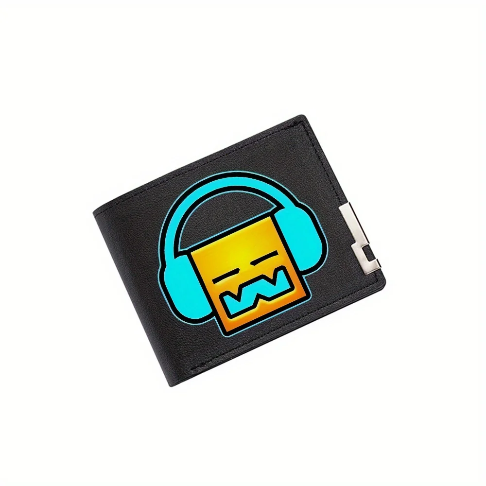 Square face music,headphones listen Men's Wallet Printing Design Simple Modern Stylish Business Father's Boyfriend's Christmas L