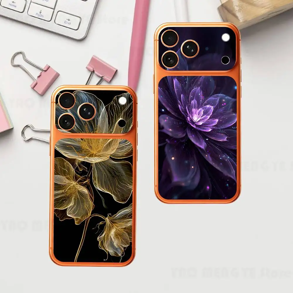 

Transparent Beautiful Flowers For Iphone 17 Pro ProMax Back Protective Decorative Sticker Back Cover