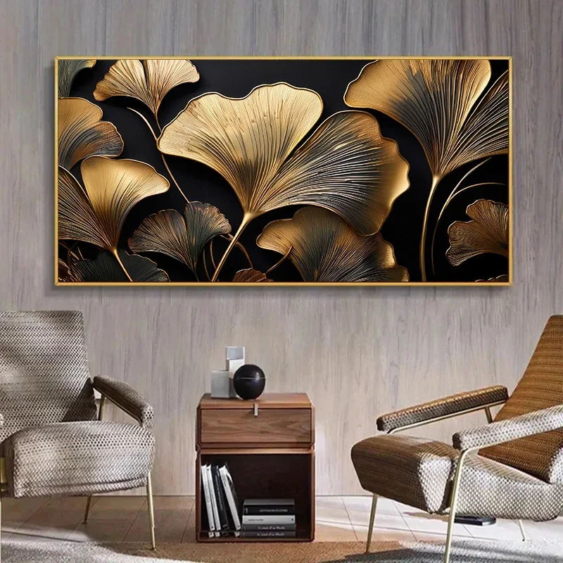 Modern Abstract Ginkgo Leaf Poster For Living Room, Bedroom, Office Or Bar, Room Artwork, No Frame