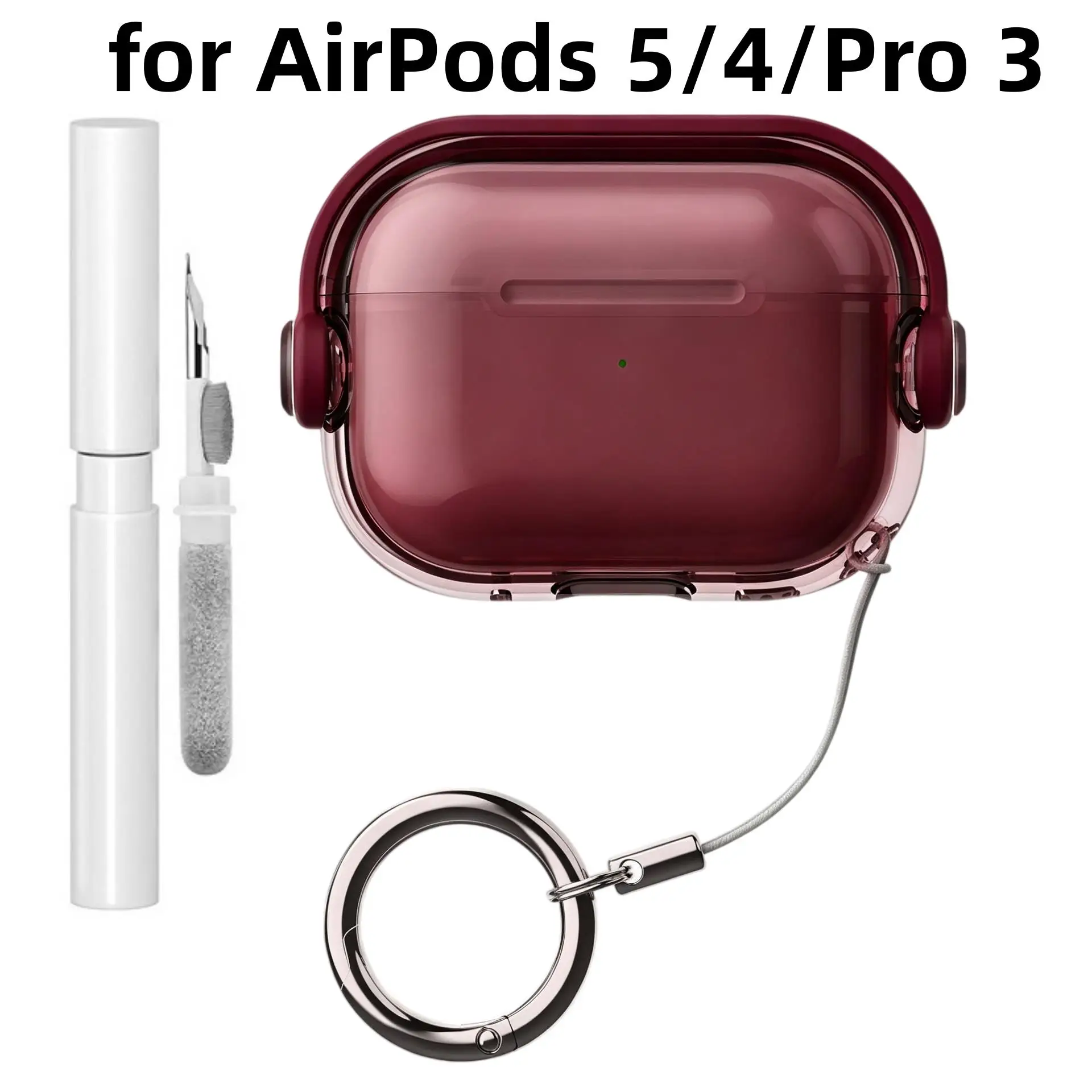 for AirPods 5/4/Pro 3 Case with Lock & Phone Stand Protective Cover with Keychain & Cleaner Pen for Apple AirPods 5th Generation