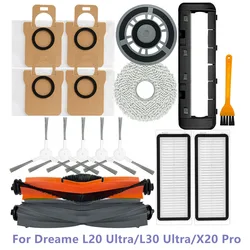 For Dreame L30 Ultra Dust Bags Mop Cloth Holder Main Brush Cover Hepa Filters Side Brushes For Dreame L20 Ultra/X20 Pro