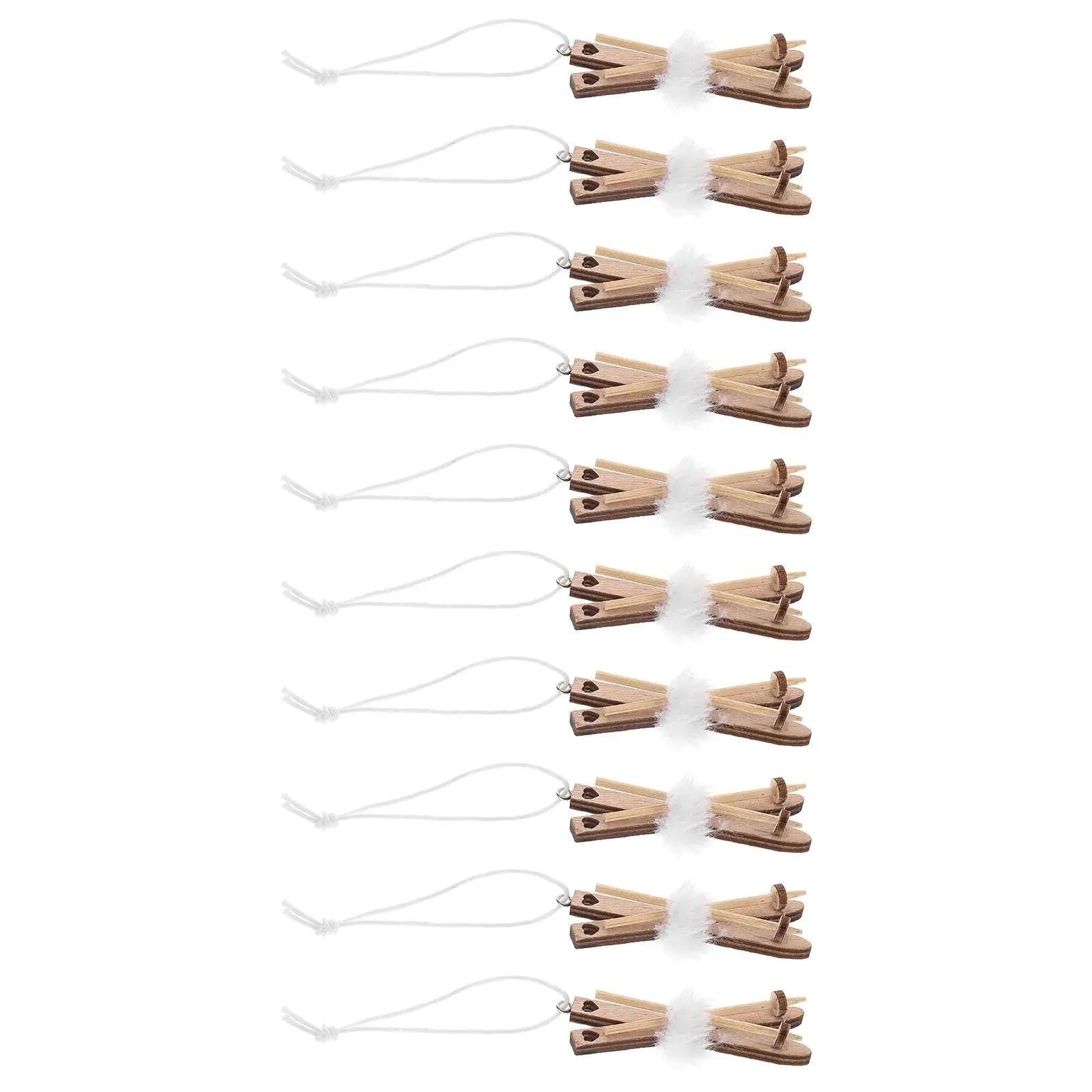 

10 Pcs Christmas Tree Pendant Mini Sleigh Decorations Dining Table Wood Ornaments