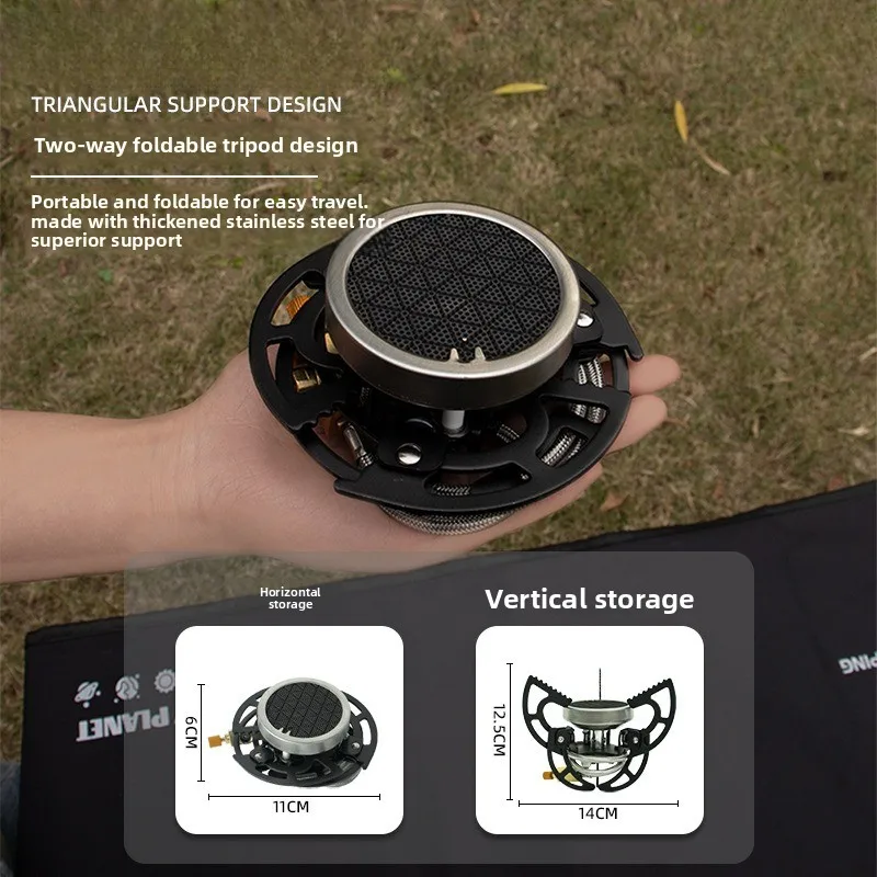 Outdoor Cassette Stove Portable Folding Cassette Stove Camping Windproof High Thermal Efficiency Infrared Flying Saucer Stove