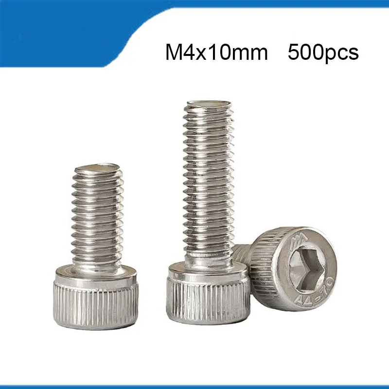 

Free Shipping 500pcs DIN912 M4*10mm A2 304 Stainless Steel M4 Screws Length 10mm Allen Hexagon Hex Socket Cap Head Screw M4 Bolt