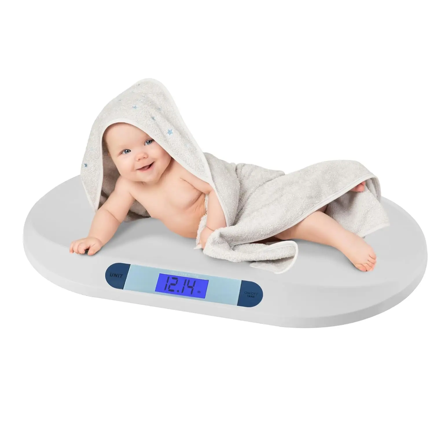 

Digital Baby & Pet Scale - Weigh Newborns, Puppies, Cats - 44 lb Capacity, lb/oz/kg Display, Hold Function