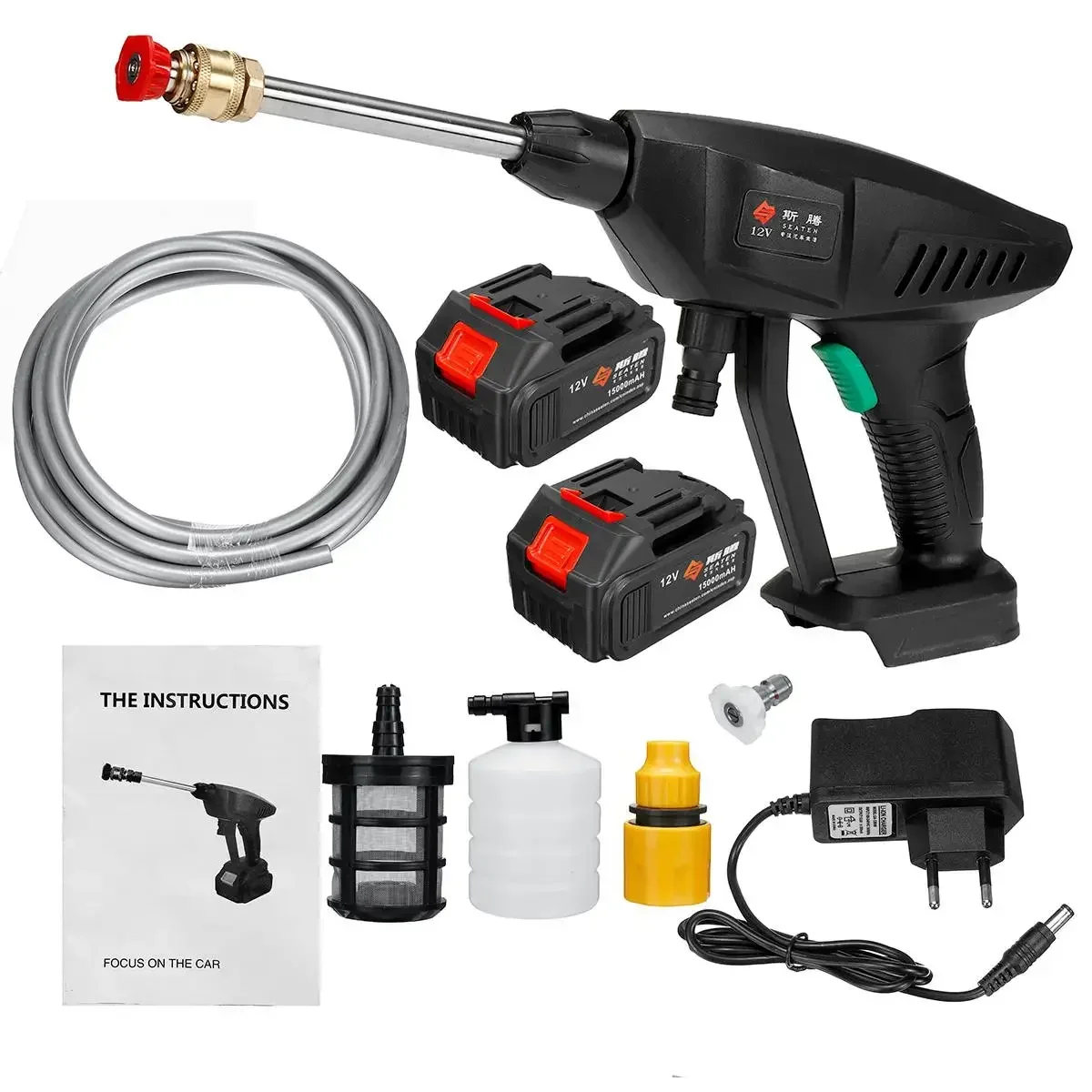 

SAT 15000mAh Cordless High Pressure Car Washer Spray Water Gun Portable Car Washing Pressure Cleaner Garden House