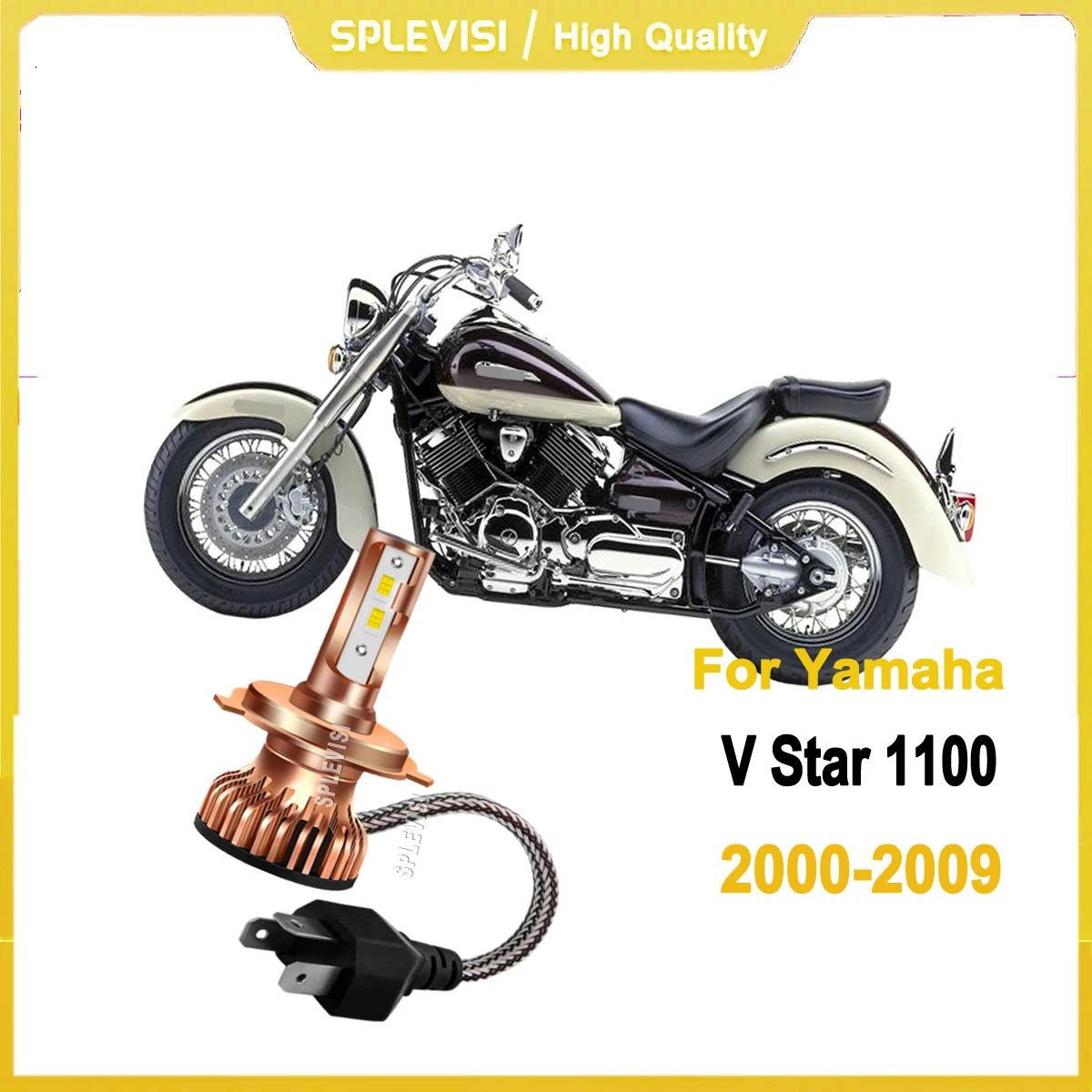 

H4 HB2 LED White Motorcycle Bulb High/Low Beam - to avoids blind spots and dark areas For Yamaha V Star 1100 2000 2001 2002-2009