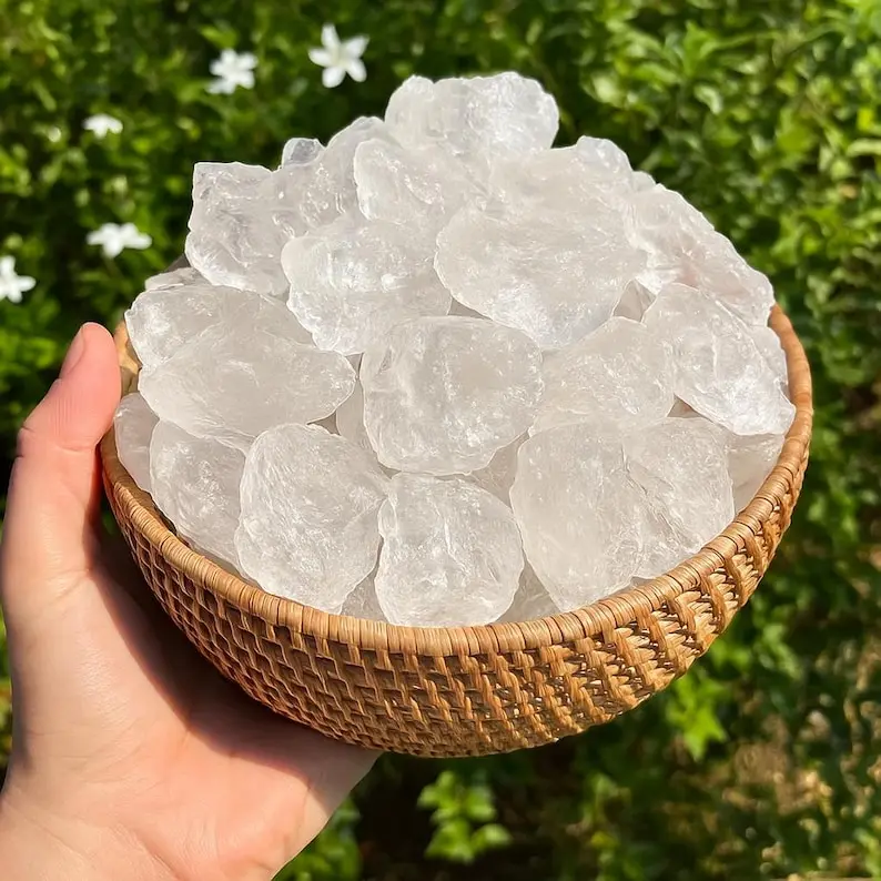Raw Clear Quartz Stone-Natural Rough Clear Quartz Crystals Gemstones, Crown Chakra , Mineral Specimens