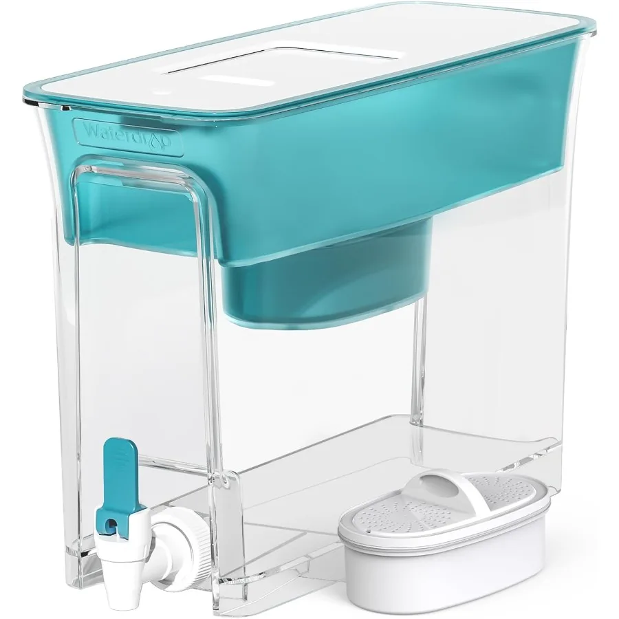 

Slim Water Filter Dispenser Large Capacity 35-Cup Pitcher Red BPA Free Turquoise Filters 200-Gallon Long-Life 5X Lifetime Reduc