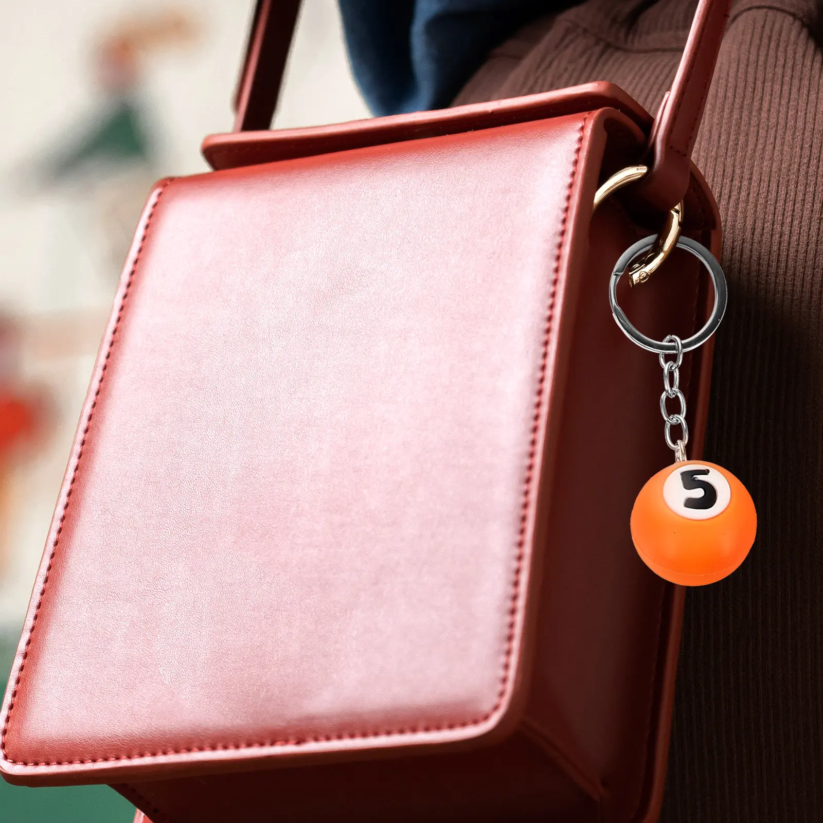 9Pcs Billiards Ball Keychains Creative Simulation Billiard Ball Design Perfect Companion for Keys Bags Keychain