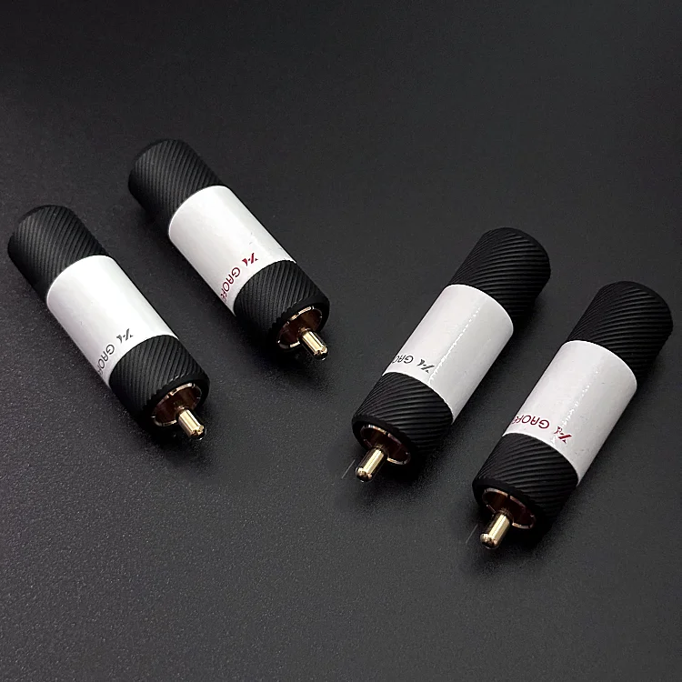4 Uds conector de clavija de Cable RCA chapado en oro Audio Hifi GAOFEI adaptador RCA de 9,5 MM tornillo de fijación de bloqueo