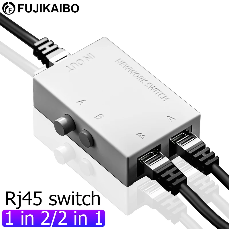 1 in 2 out Port RJ45 Netzwerk Switch Ethernet Dual 2 Weg Port Manuelle Sharing Adapter HUB RJ-45 Netzwerk Box Splitter für Laptop PC