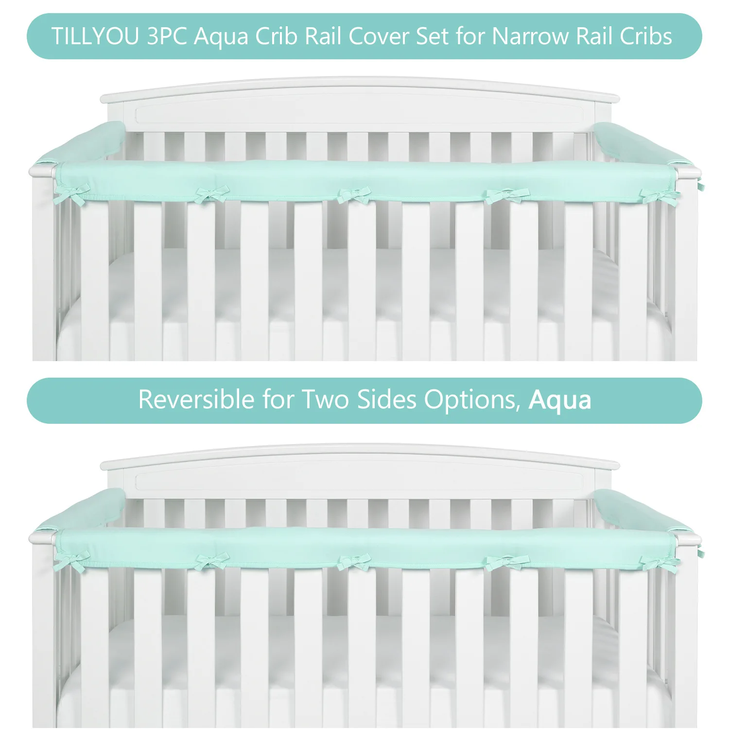 3pcs/Set Soft Bed Edge Anti Collision Cover Wrapped Edge Protector Strip Cushion for Teething Bed Crib Guardrail Cover Furniture