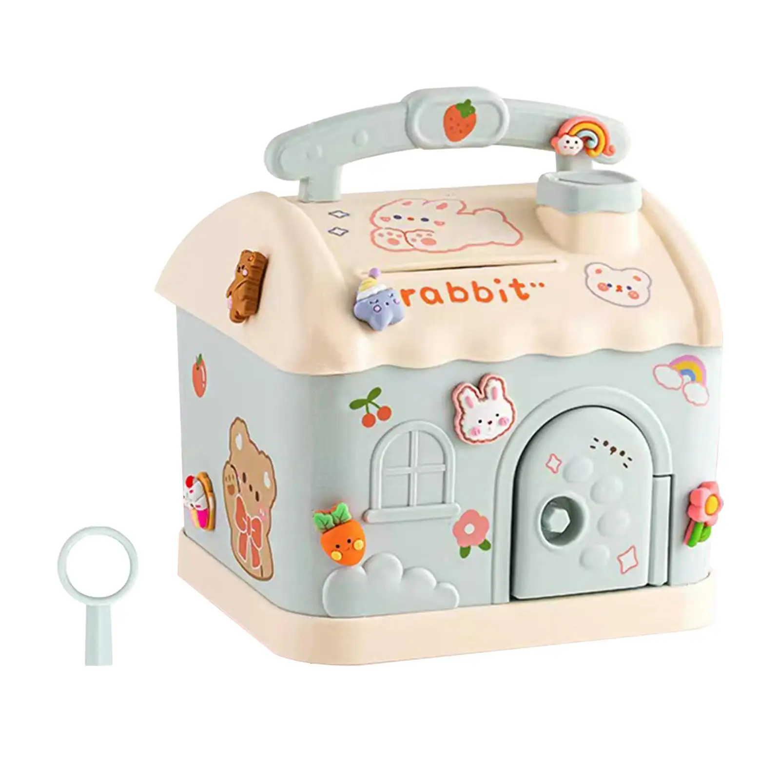 DIyステッカー付き貯金箱キー実用的なギフト付きの貯金箱パーティーの好意のための絶妙なハウスピギーバンク