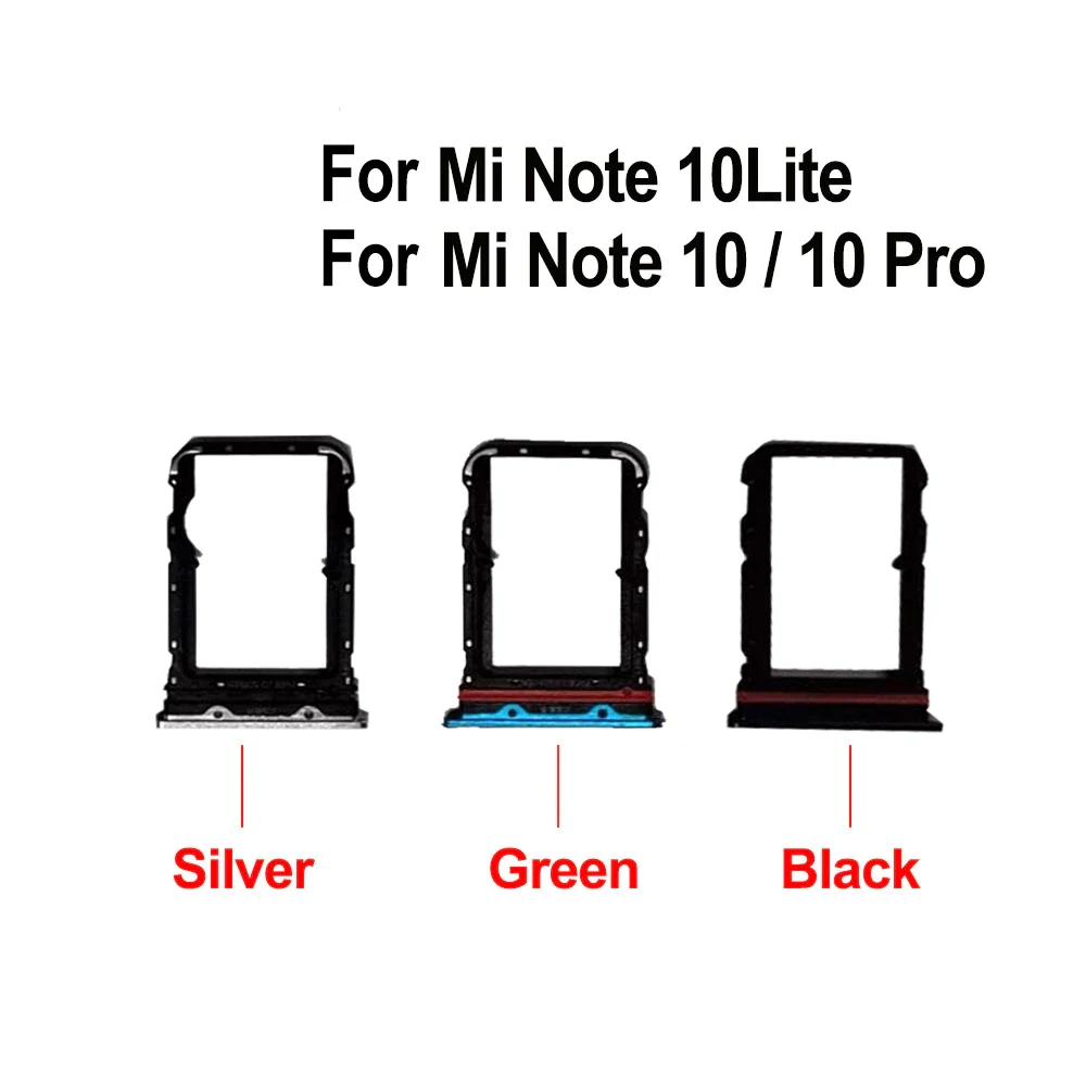 10PCS For Xiaomi Mi Note 10 Pro SIM Card Holder Tray Sim Card Tray Holder Slot Adapter For Xiaomi Mi Note 10 Lite SIM Crad Tray