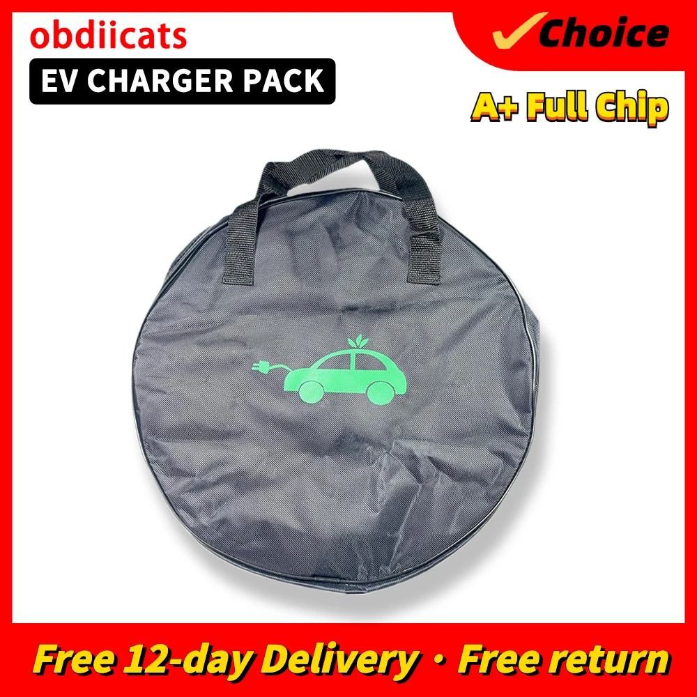 

OBDIICAT EV Carry Bag For Electric Vehicle EV Charger Charging Cables Bag Plugs Sockets Charging Equipment Container Storage Bag