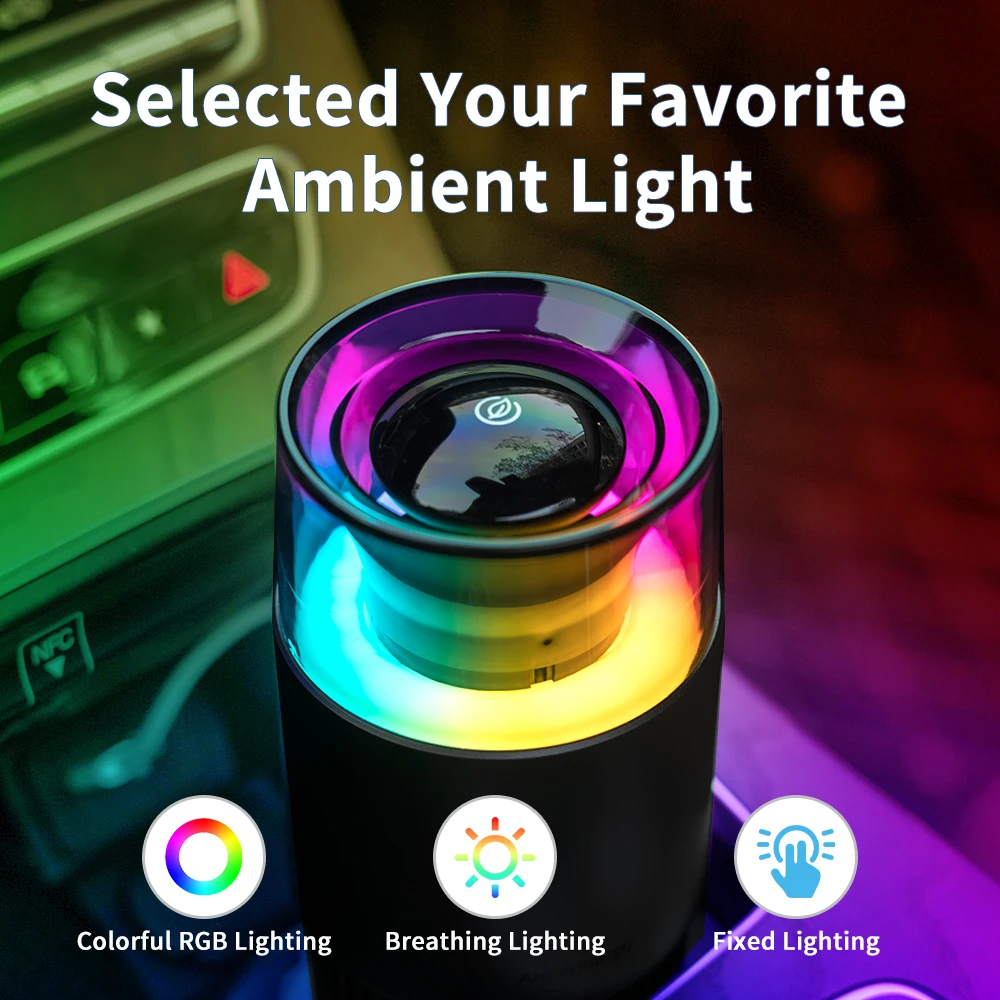 

Автомобильный очиститель воздуха с очищающими отрицательными ионами, светодиодная RGB подсветка, автомобильный освежитель воздуха для Oddor PM2,5, питание от USB