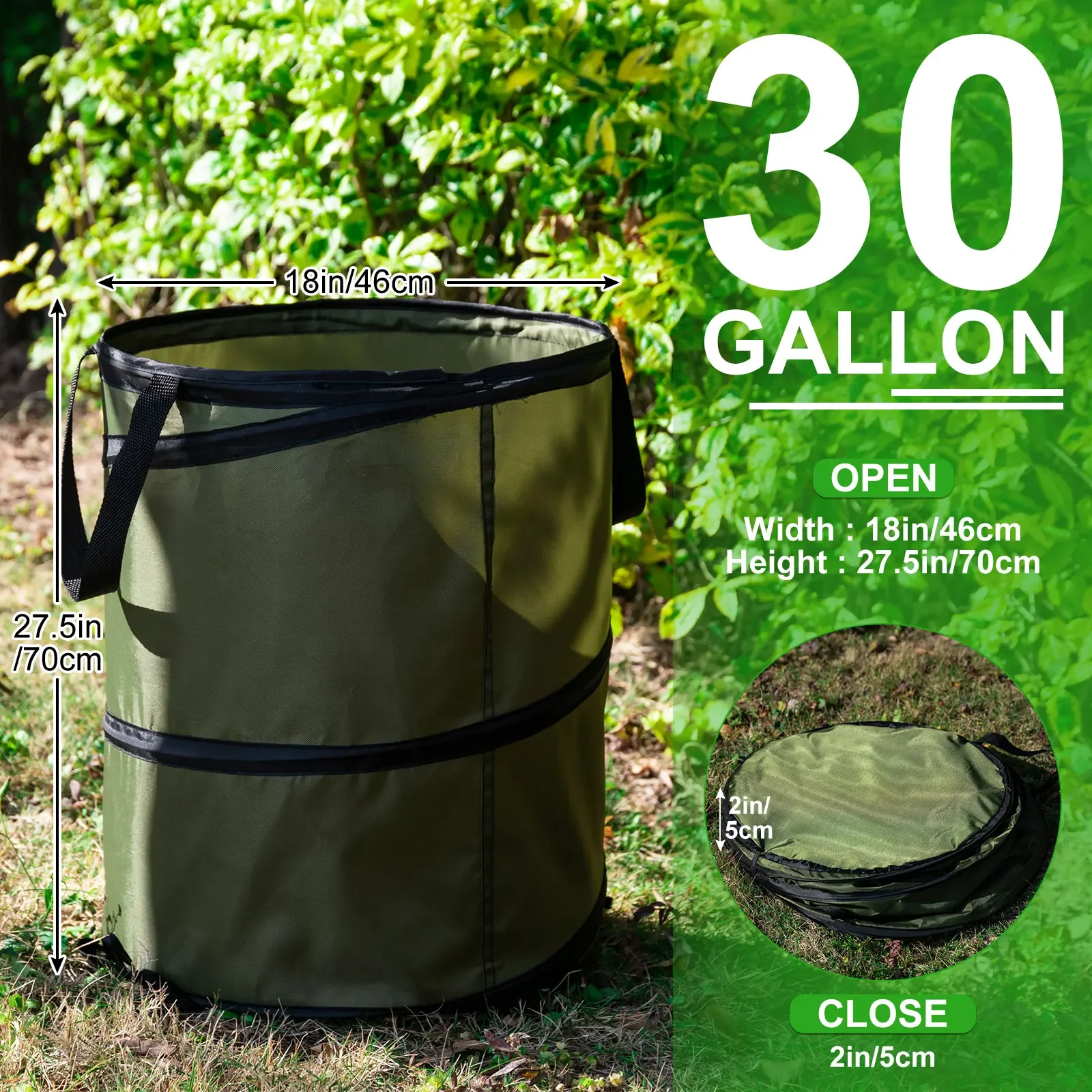 

30gallon/pack Outdoor Portable Camping Folding Trash Can Home &Garden Waste Bins Household Accessories Picnic Yard Leaf Buck