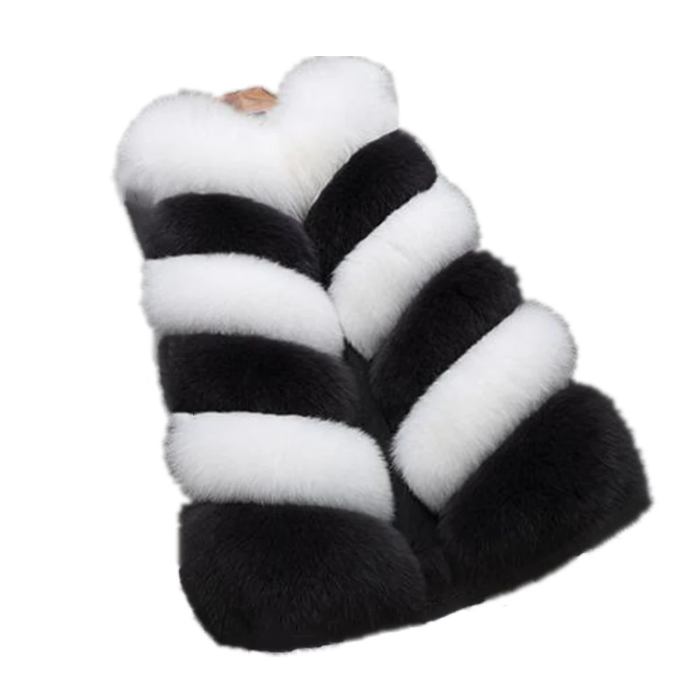 Lisa Colly Women's Faux Fur Vest Coat Jacket Winter Overcoat Outwear Warm Fur Vest for Cold Weather