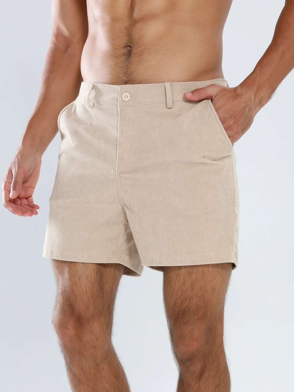 

New vintage cargo shorts men's summer trend corduroy shorts men's casual solid color shorts sports slim breathable sweatpants