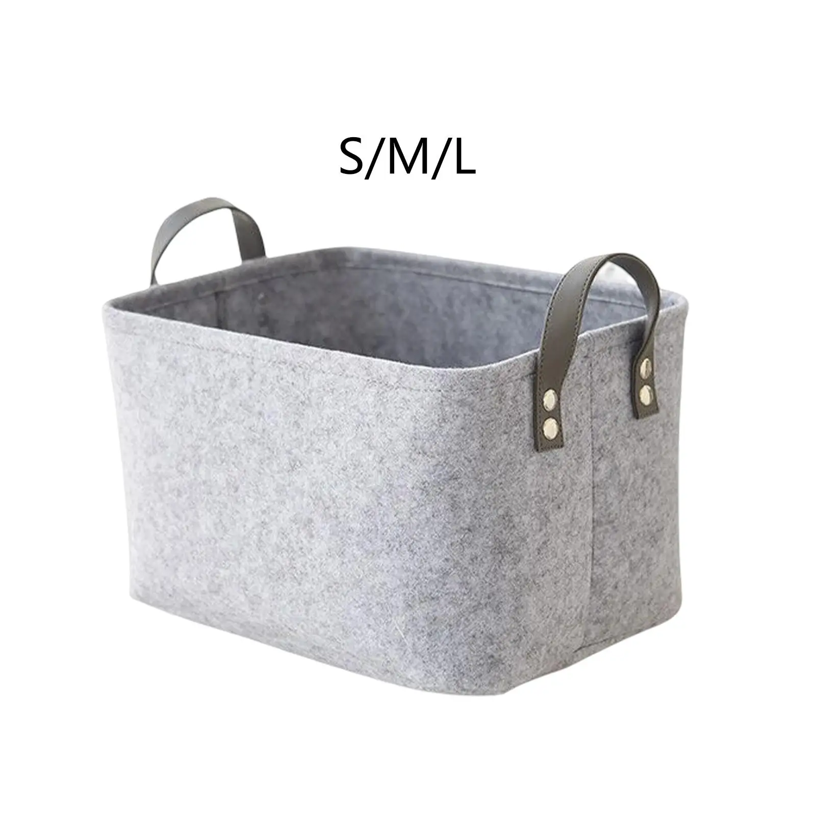 Grey Folding Felt Storage Basket Organizer Portable Felt Handy Dirty Clothes Storage Basket for Clothes Towels Wardrobe Blankets