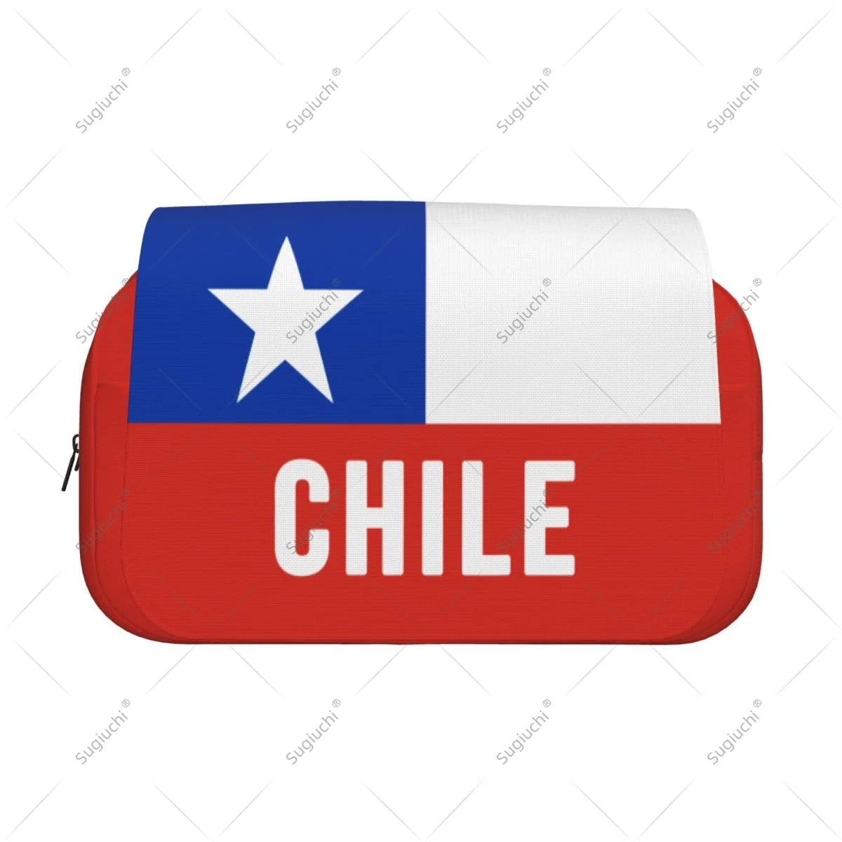 Pencil Case Scissors Bags 3D Chile Flag Double-layer Oxford Cloth Stationery Storage Pen Box Case