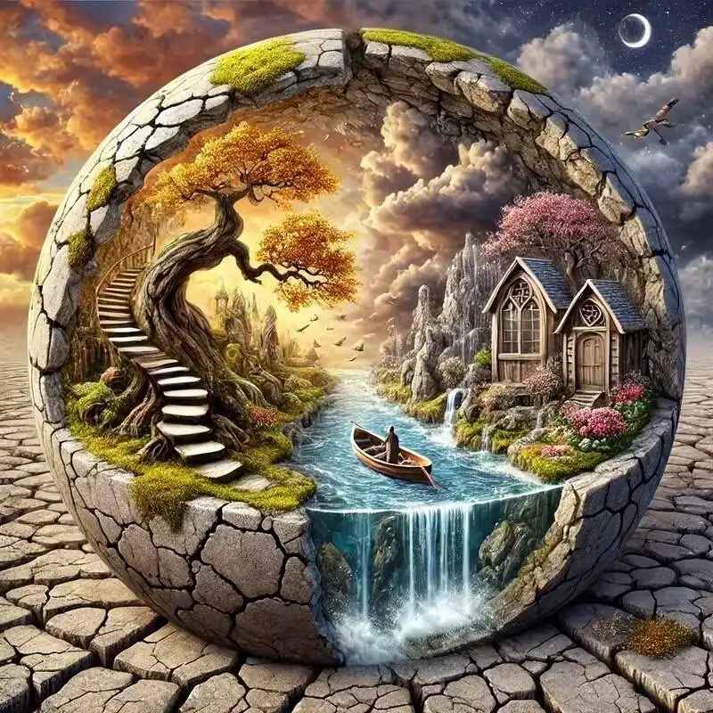 

Novel Landscape 1024 PCS Jigsaw Puzzles Challenging Family Activity Games for Gameroom Bedroom Home Decor Gift