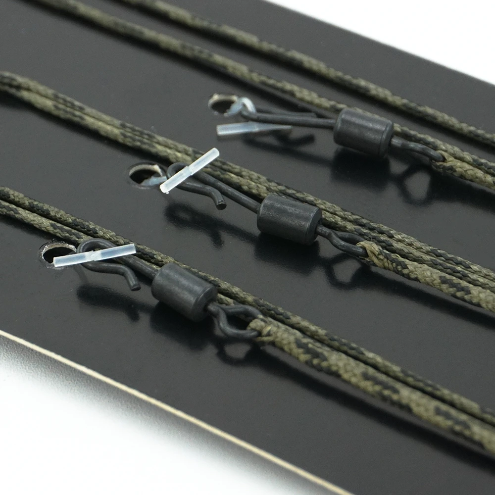 Hirisi 3 x Carp Fishing Accessories Ready Leadcore Swivels Quick Change 12 Strand Braid Hooklink Carp Helicopter Rig LC212