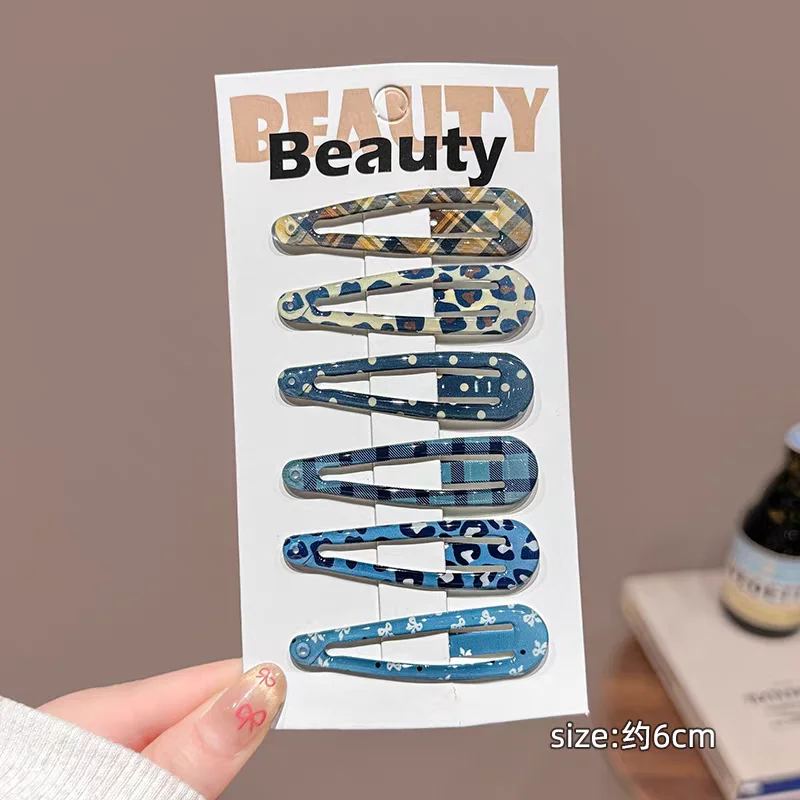 6 Stück Europäische und Amerikanische Niedliche Blaue Leoparden-Haarspangen für Mädchen und Frauen, Koreanische Haaraccessoires – Detail 8