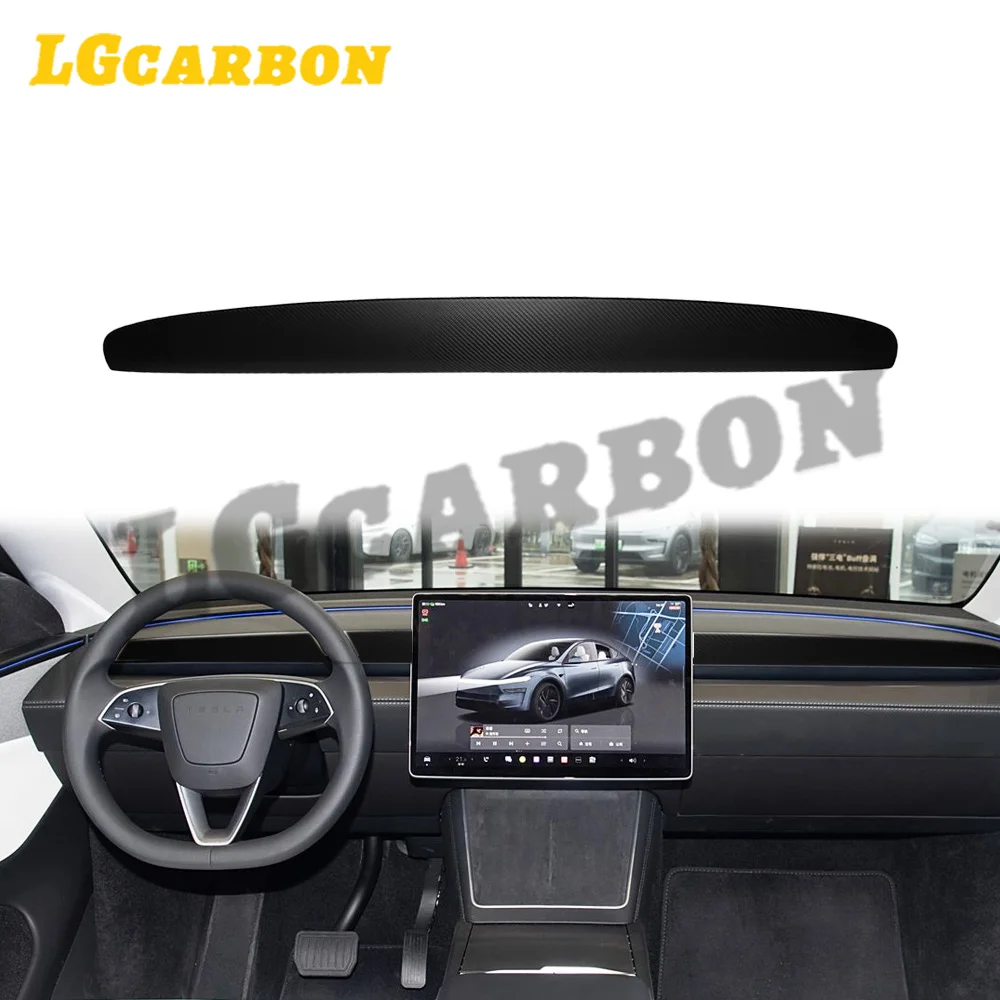 

LGcarbon Highland Matte Black Fish Накладка на приборную панель из углеродного волокна для Tesla Model 3/Y 2025 Замена внутренних комплектов