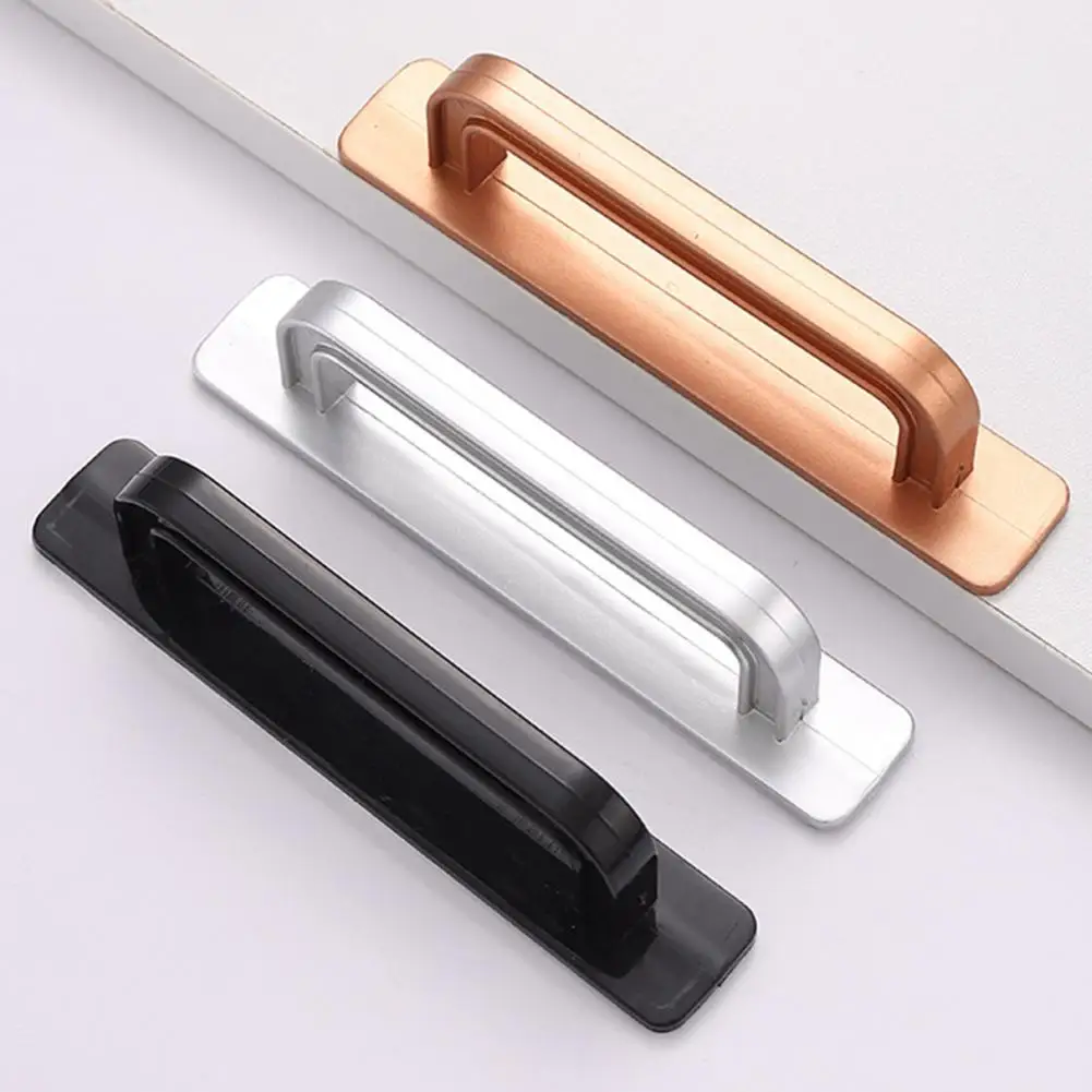 Cabinet Hardware Cabinet Handles with Adhesive Backing Ergonomic Grip Drawer Pulls No-drill Installation Wardrobe for Sliding