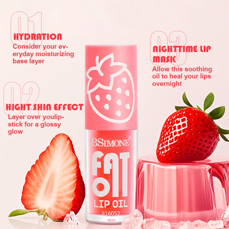 Hydraterende lippenbalsem Originele lipoliegloss Verzorging van de lippen tint voor lippen, fruit lipgloss, glanzende olie