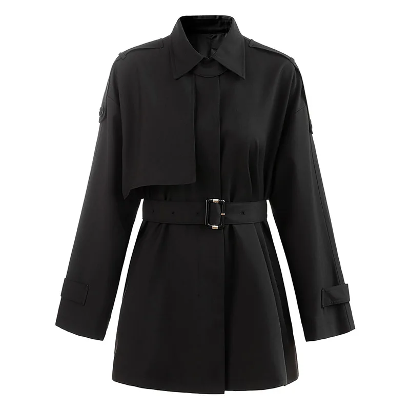 New Autumn Women Long Sleeve Coat With Belt Lady's Trench coat