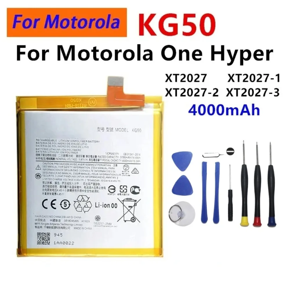 High-Performance 4000mAh KG50 3.8V Battery for Motorola Moto One Hyper XT2027 XT2027-1 XT2027-2 XT2027-3 Mobile Phone Battery