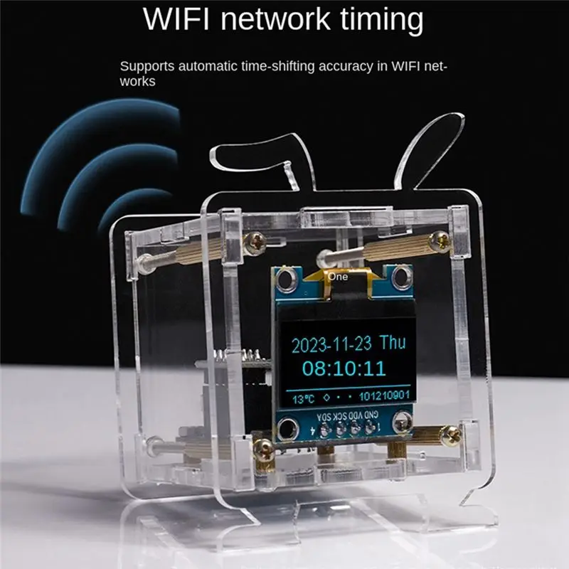 Wifi Internet Clock DIY Kit OLED 2.4G WIFI Time Temperature Humidity Date Week Weather Forecast Indicator DC 5V Clock