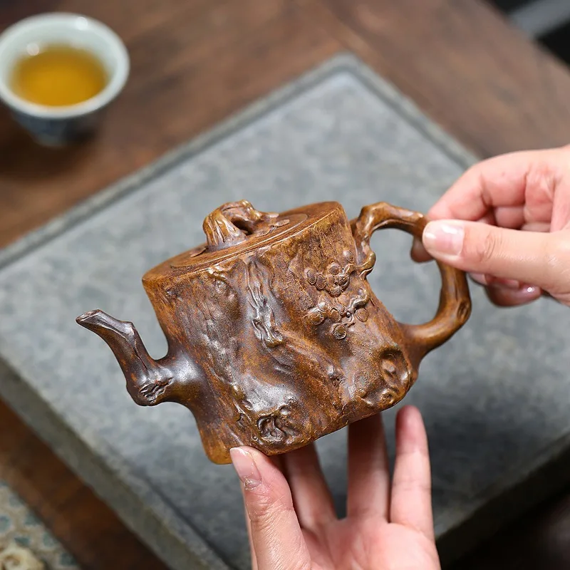 330ml Yixing Handmade Purple Clay Teapot, Raw Ore, Gold Sand,tea Pot, Kung Fu Tea Set