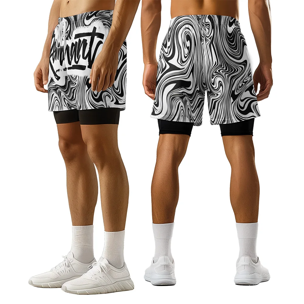 

2024 New original design letters Summer 3D Advanced Print Casual trend Sports High Street basketball shorts men shorts