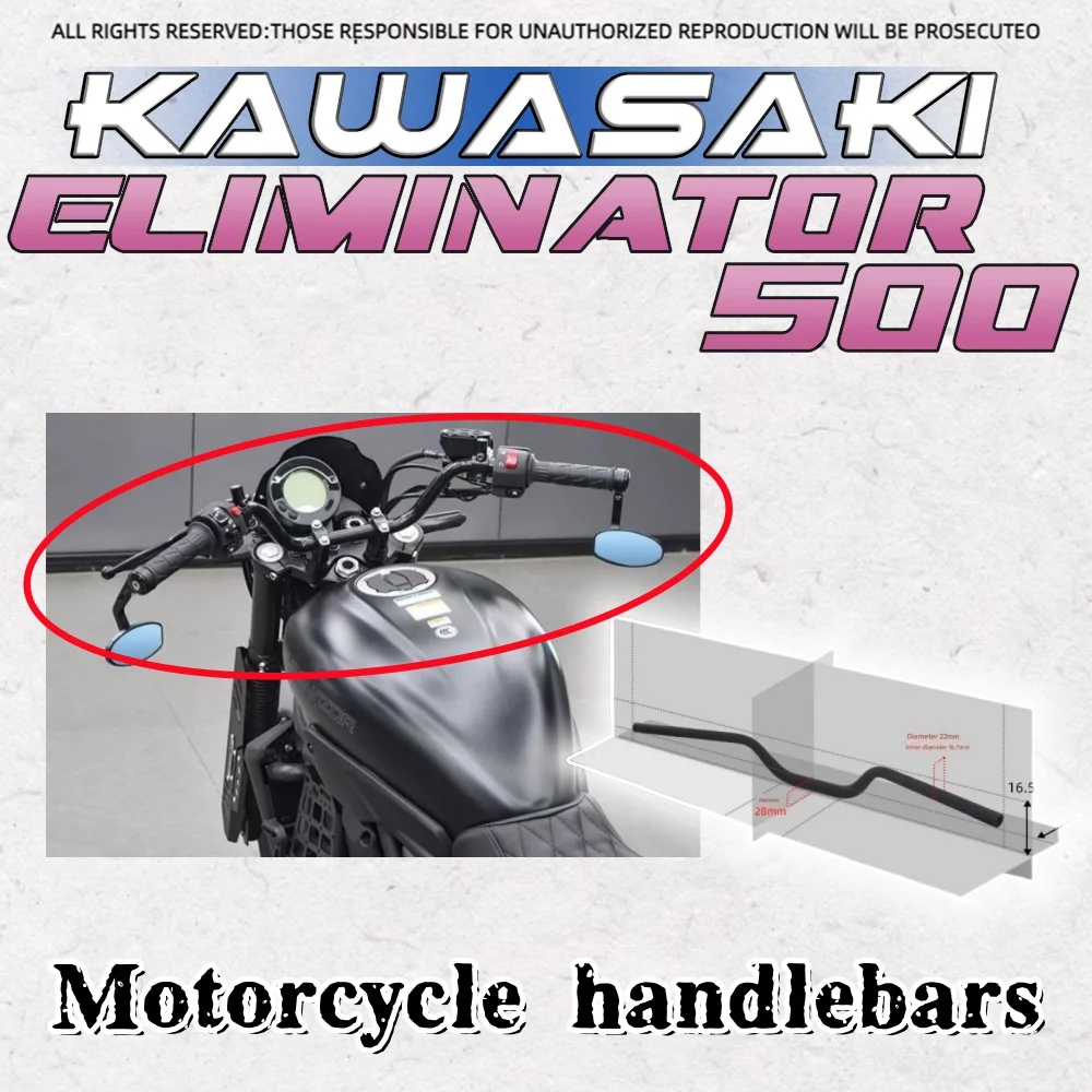 

For Kawasaki Eliminator 500 handlebar aluminum alloy small swallow handlebar stem window handlebar for Kawasaki eliminator 500