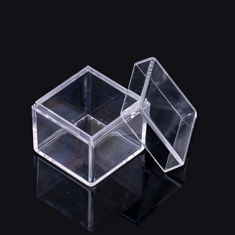2pcs Clear Acrylic Square Jewelry Storage Box Collecting Enthusiasts Storage Insect Specimens Ancient Coins Display Small Props