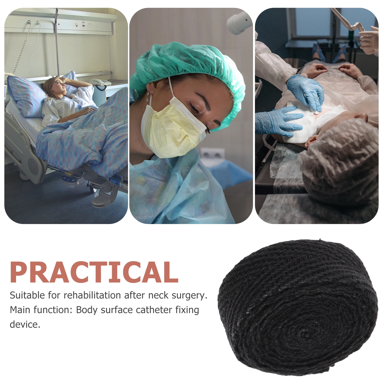 5 Pcs Strap Breathable Neck Fixing Bands Holder Black Tracheal Fixation